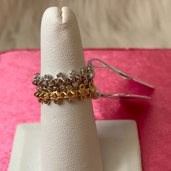 KENDRA SCOTT Jada Gold & Silver Band Ring Set RING SIZE 7 with Jewelry Box - Picture 5 of 6